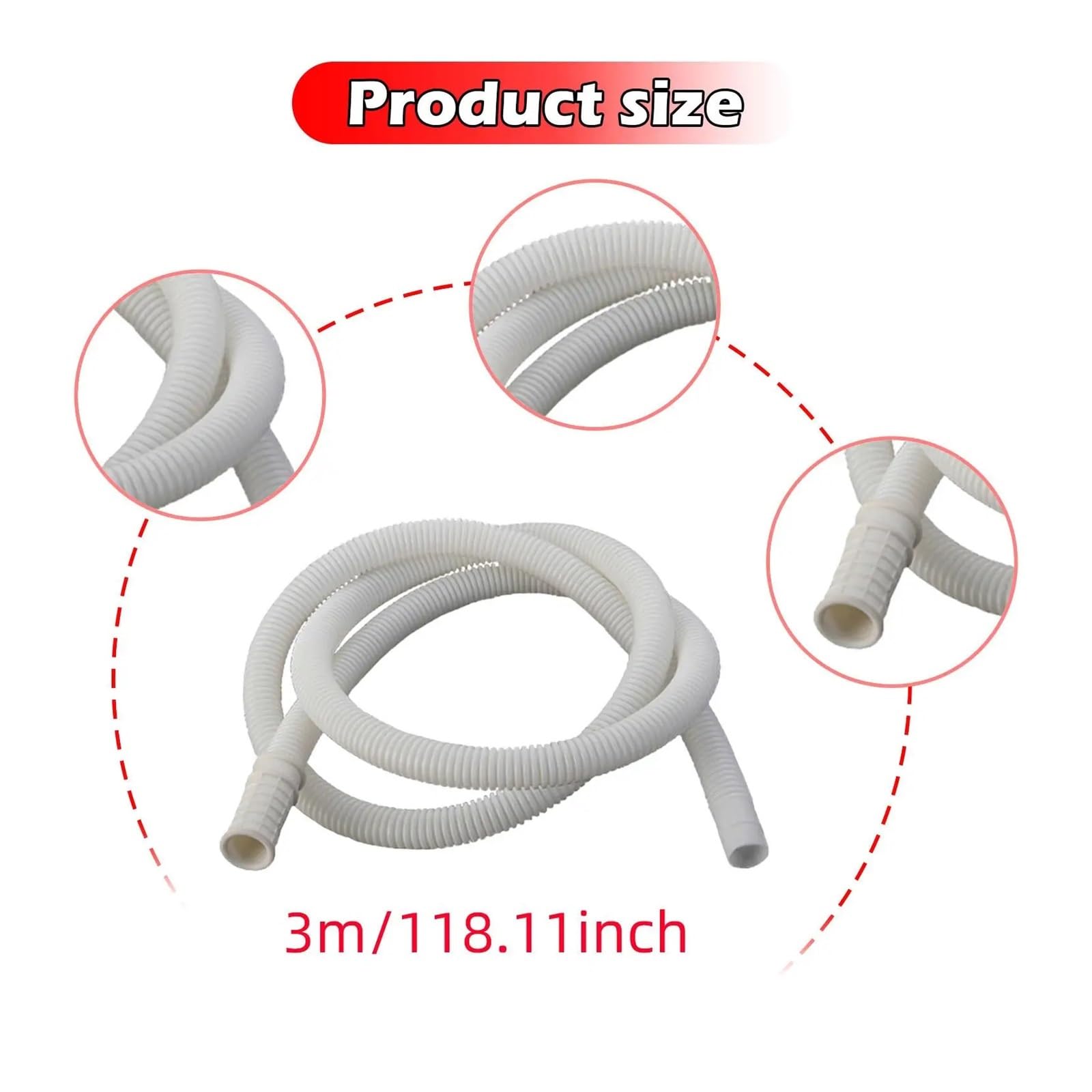 Tubo Condensa Condizionatore Multi Purpose Drain Hose | Flexible Extension Water Pipe Air Conditioning Drainage Tube for Various Places(5m)
