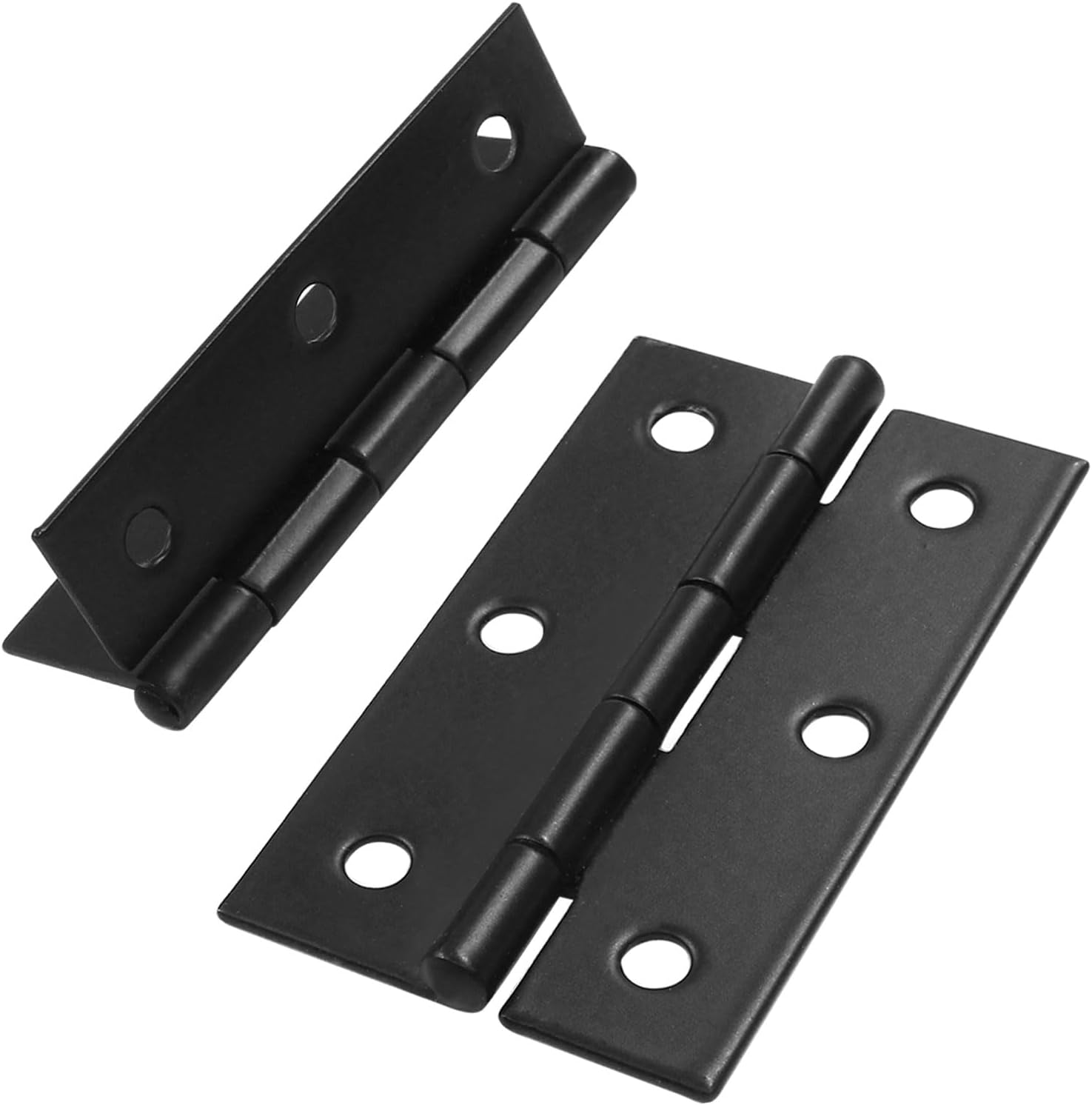 12Pcs Black Door Hinges, 2.5 Inch Small Cabinet Hinges Metal Folding Butt Hinge with Mounting Screws, Window Hinges for Wooden Box, Jewelry Box, Bedroom Door, Cabinet Door