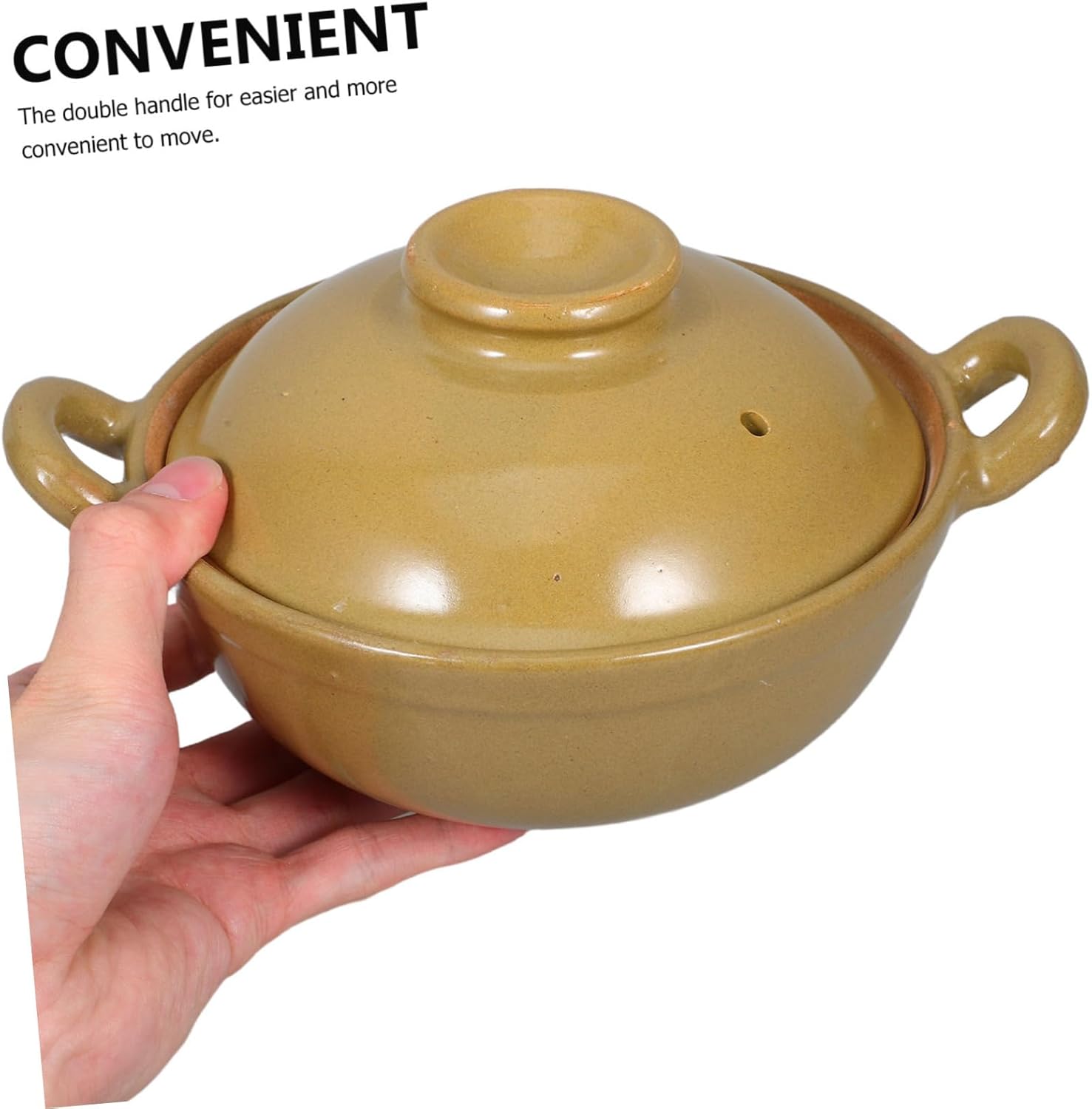 Small Clay Pot Handle Cooking Pot for Stewing Home Cooking Kitchenware
