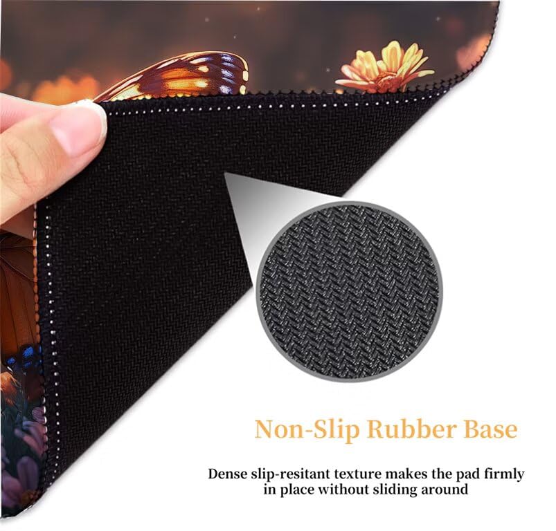 Grand tapis de souris papillon fleur, une idée cadeau bureau originale