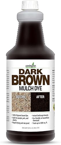 Covington Tinte de mantillo marrón oscuro para paisajismo, concentrado en aerosol de mantillo marrón oscuro intenso, solo mezcla con agua y rocía disponible en Yaxa Peru