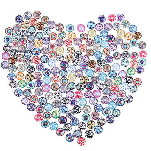 SHEGRACE Lot de 200 cabochons en verre imprimé mosaïque 12 x 4 mm Cover