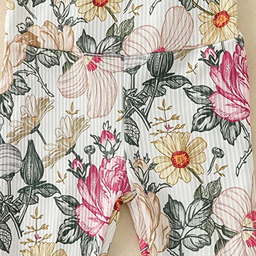 Toddler Kids Girls Winter Fashion Ribbed Flower Suspender Pants Trousers Jumpsuits Clothes Girls (Army Green, 1-2 Years)2