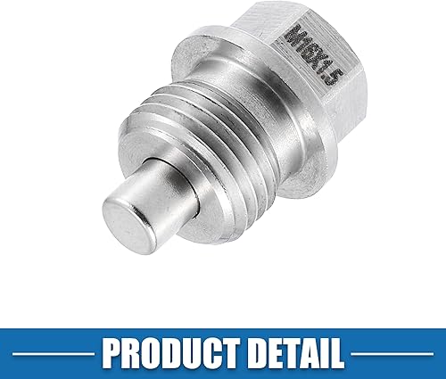 Miniatura 7 de Tapón magnético de drenaje de aceite para motor de vehículo M16x1.5 de acero inoxidable con lavadora de cobre (paquete de 2)