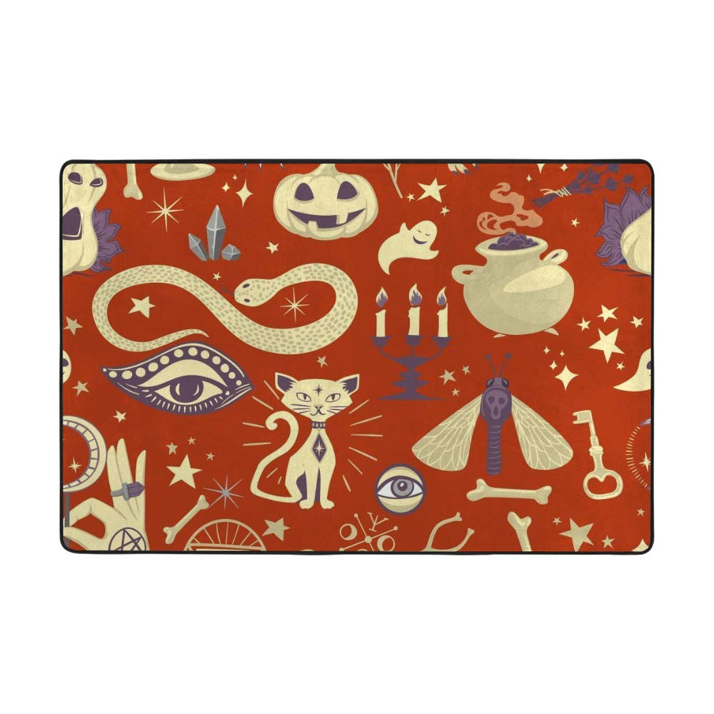 Tapis Ruchen vintage Halloween rouge grand format 152x99cm décoration