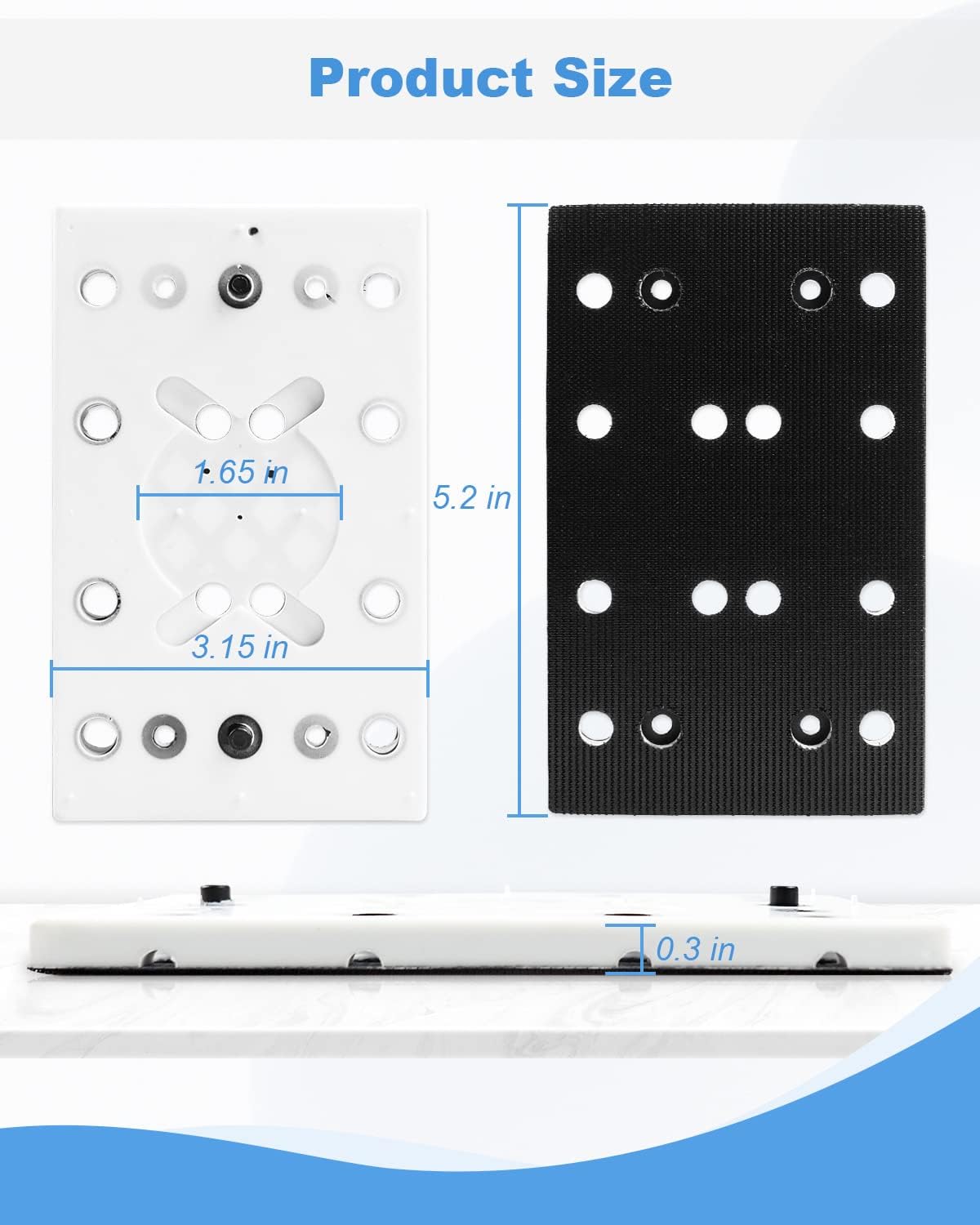 489252 RTS 400 Replacement Pad 80mm X 130mm (3 5/32 x 5 1/4 in) Soft 12 Holes Fits for RTS 400 RS 400 RTSC 400 Random Orbit Sanders