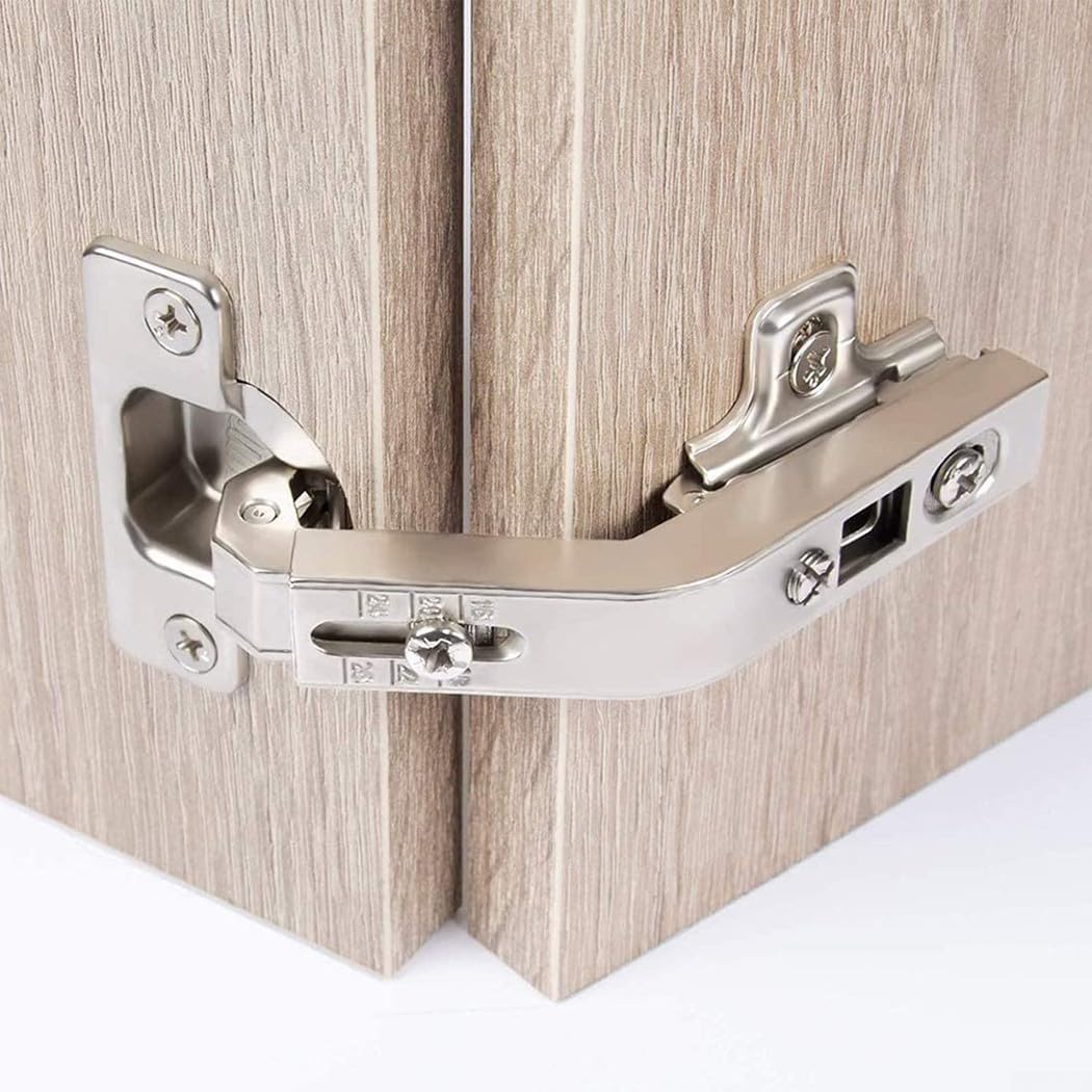 135 Degree Folding Corner Cabinet Hinge, Zinc Plated Cold-Rolled Steel Kitchen Cabinet Hinge for Door, Wardrobe, TV Cabinet, Bookcase, Wine Storage (4 Pack)