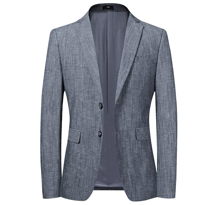 Mens Gray Two Button Sport Coats Casual Slim Fit Suit Jacket Business Blazers