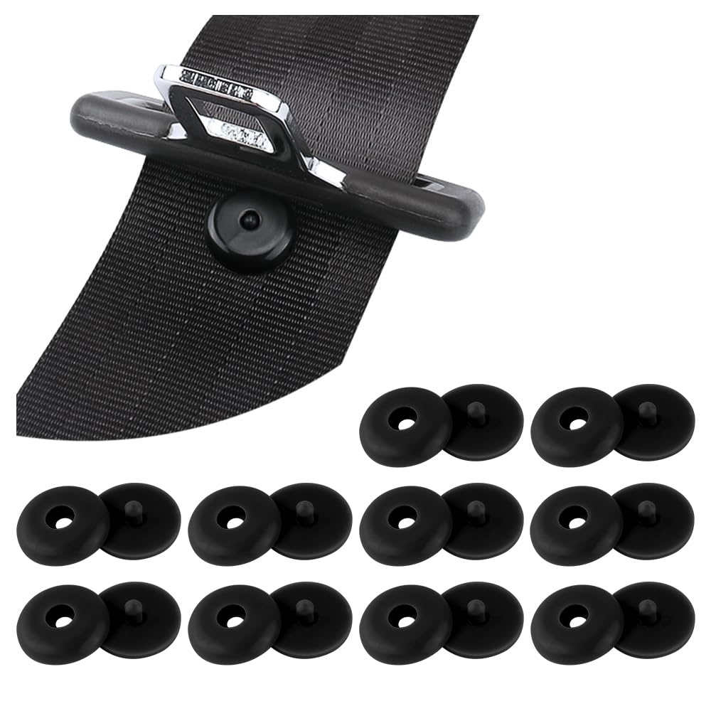 10 Sets Car Seat Belt Button Stop,Anti-Slip Seatbelt Stopper Kit with Press Type,Universal Seat Belt Stopper Button for Fixing Car,Truck,SUV Seat Belts (Black)