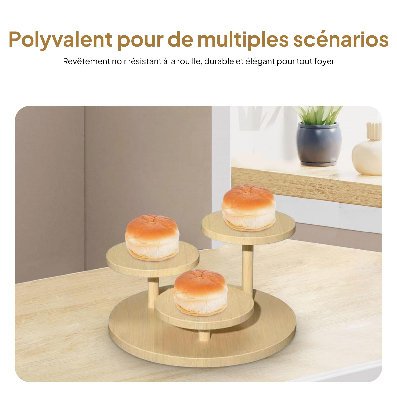 Expositor de postres de madera de varios niveles, soporte para tartas de 3 niveles, bandeja para servir figuras, cosméticos, cumpleaños, fiestas, ideal para eventos y cets