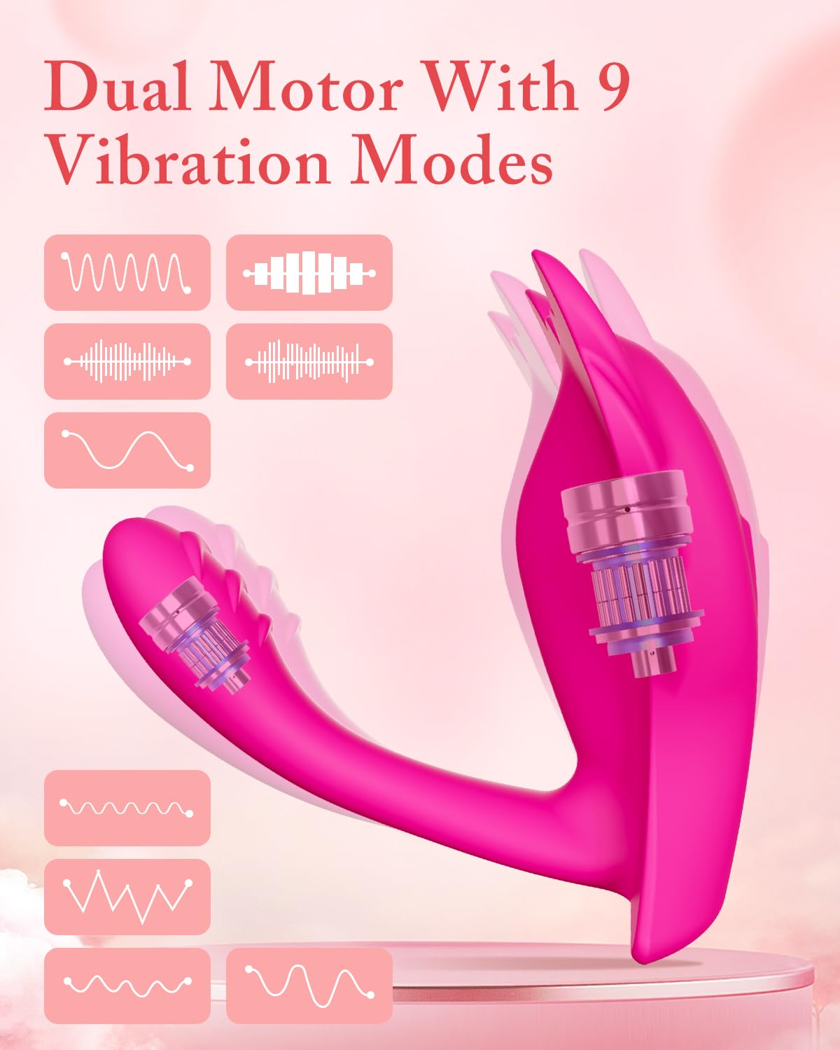 Wearable Vibrator for Women with App & Remote Control, Dual Motor Panty Vibrator, Waterproof Rechargeable Personal Massager, Quiet Wearable Design