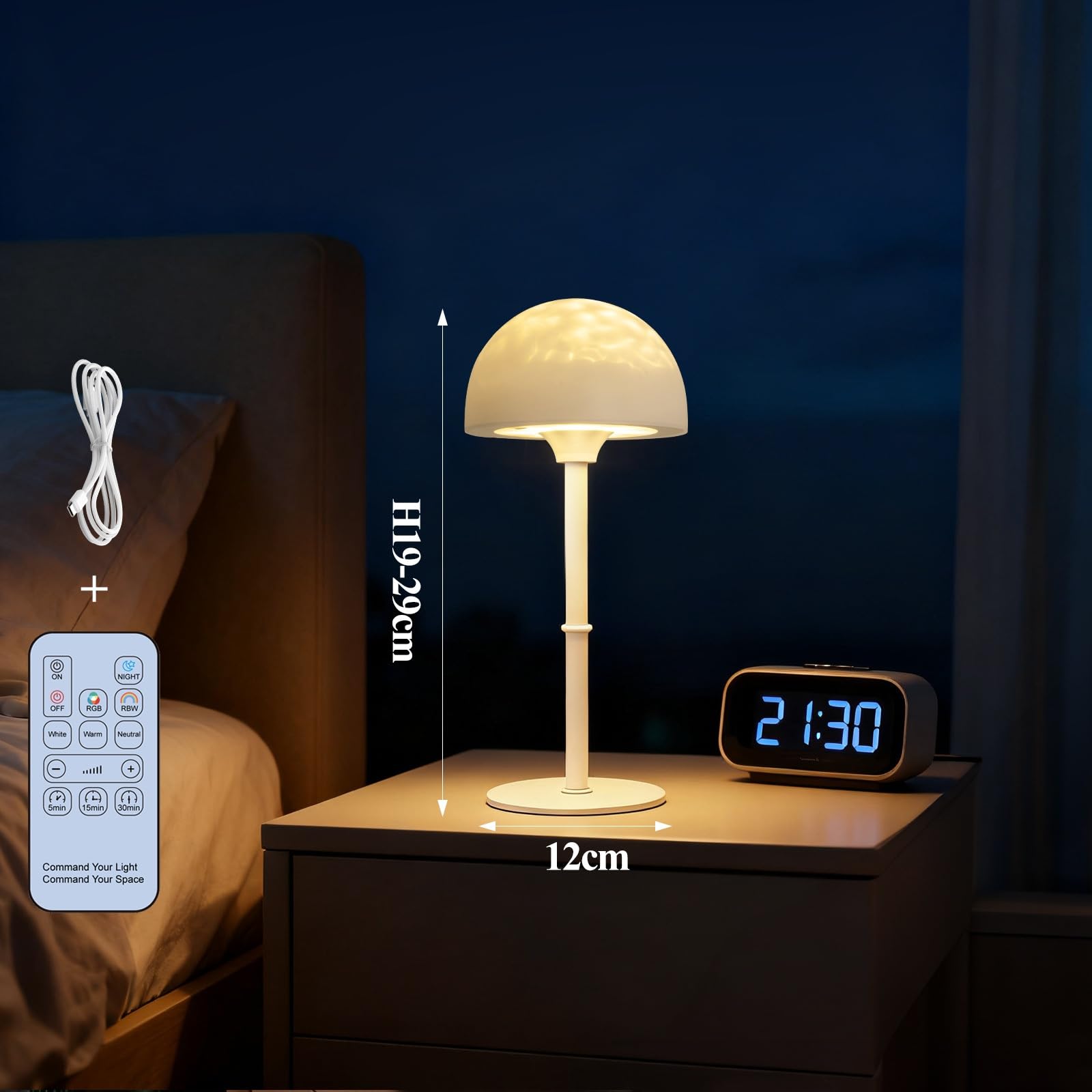 Luz nocturna LED multifuncional con proyección de olas oceánicas y ajuste de brillo ajustable, luz nocturna LED de estado de ánimo