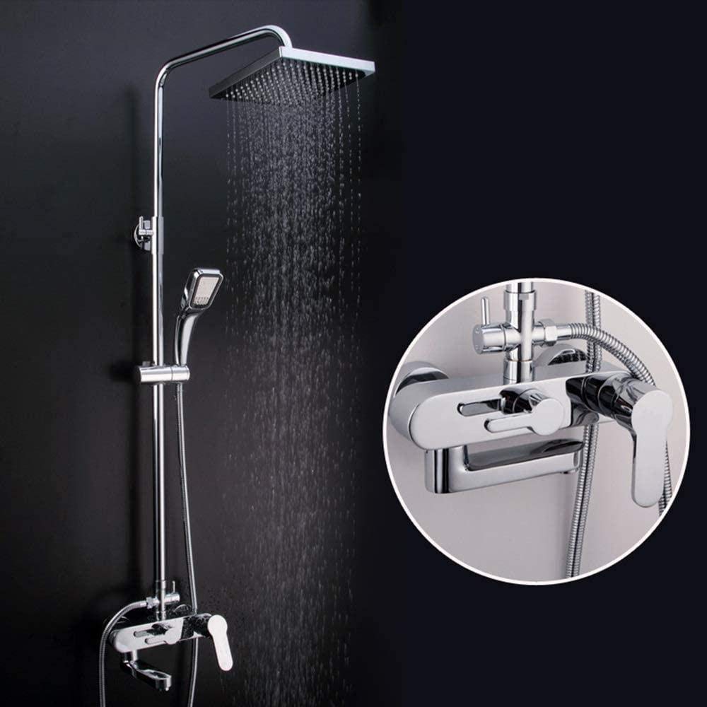 Système de douche à main colonne de douche argentée jet carré pommeau de douche 3 fonctions