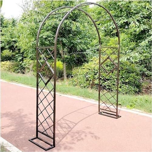 bettght Heavy Duty Galzed Metal Garden Arch Trellis for Climbing Plants Freestanding Support for s Vines and Garden Decor(Brown,W260xH230cm)
