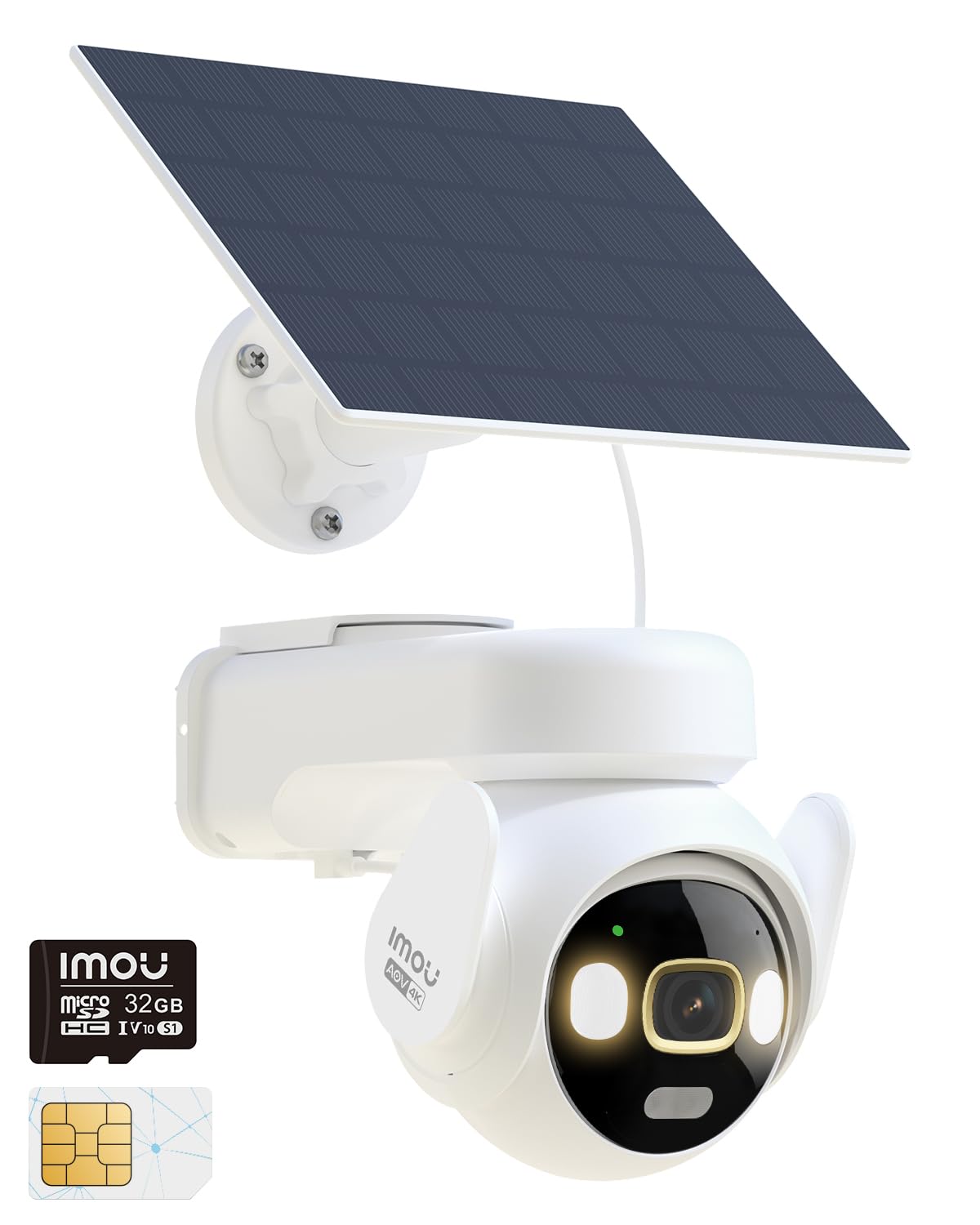 Imou 4K 8MP 4G LTE Camara Vigilancia Wifi Exterior, Panel Solar de 8W, Batería de 15000mAh, Grabación AOV 24/7, Detección de Personas/Animales/Vehículos, Visión Nocturna en Color, IP66, 32GB incluidos