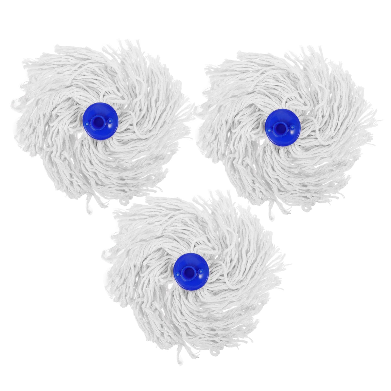 Cabezal de Fregona de Repuesto 3 Piezas Algodón y Plástico | Recambio para Limpieza de Suelos, Absorción de Agua, Recoge Restos Grandes, Accesorio Práctico