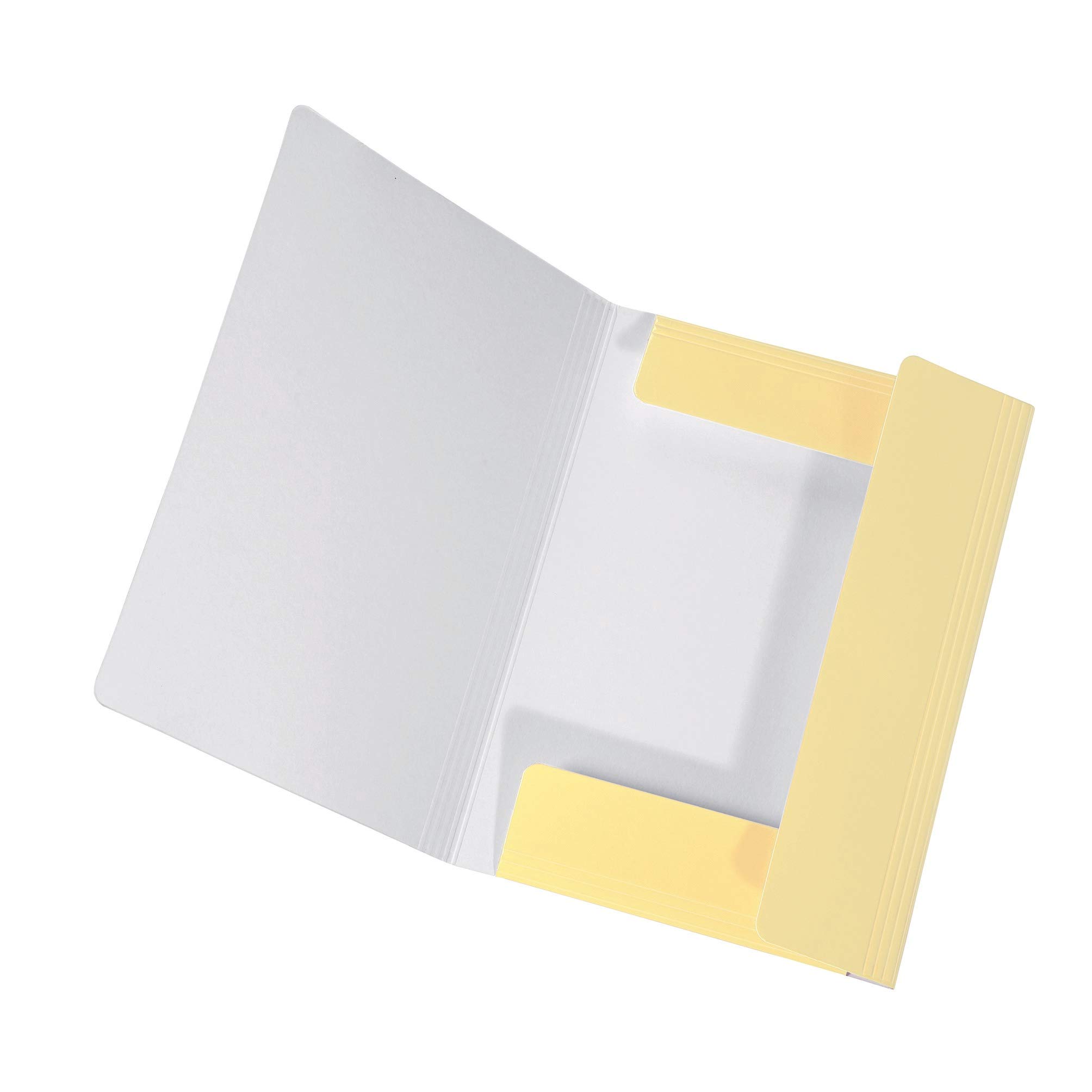 Original Falken PastelColor folder. Made of extra strong cardboard with 3 flaps and elastic band for DIN A4 Pastel colour Vanilla_Yellow Storage drawing folder for school.