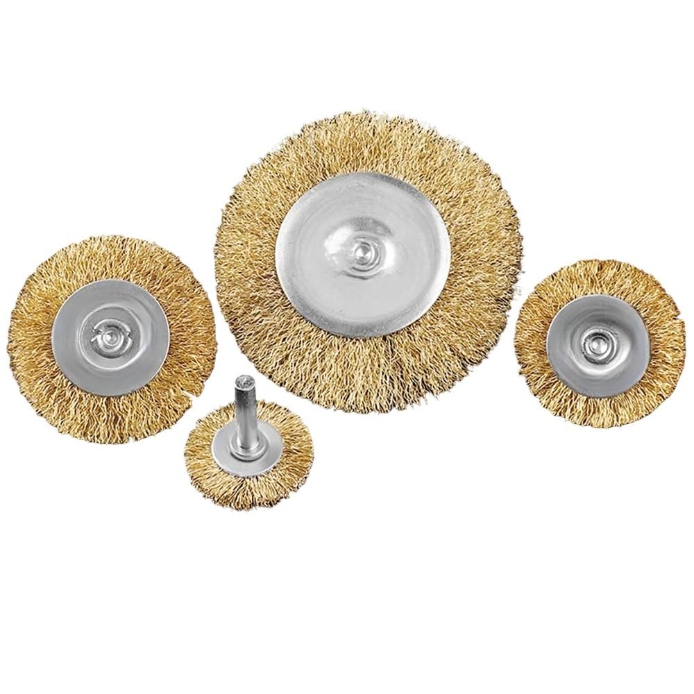 Wiertło z drucianą szczotką 10 sztuk szczotek z drutu stalowego 6mm okrągły uchwyt wiele rozmiarów do szlifowania metalowego kamienia drewnianego(6*29*80*105*0.22mm)