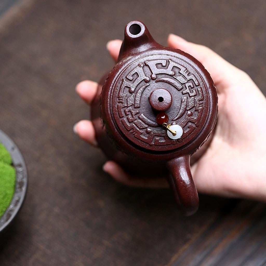 Tetera Infusor De Té De Arcilla Morada, Infusor De Té De Cerámica, Infusor De Té De Arcilla Roja For El Hogar, Infusor De Té De Helicóptero Ruyi Tetera De Agua Portátil