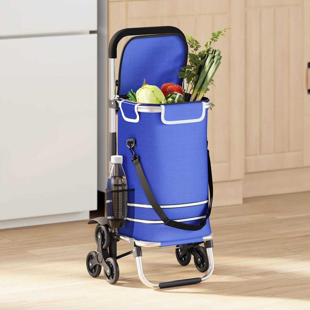 Carrello per la spesa in tessuto Oxford, 47 x 39 x 100,5 cm, pieghevole e stabile, portata 30 kg, resistente alle intemperie, per supermercato, mercato settimanale, rete per frutta