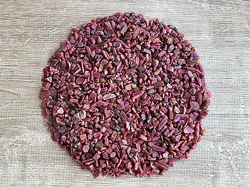 Ruby Chips – Natural Mini Ruby Stones, Crushed Undrilled Ruby, Semi-Tumbled Genuine Ruby (1 lb Bulk)