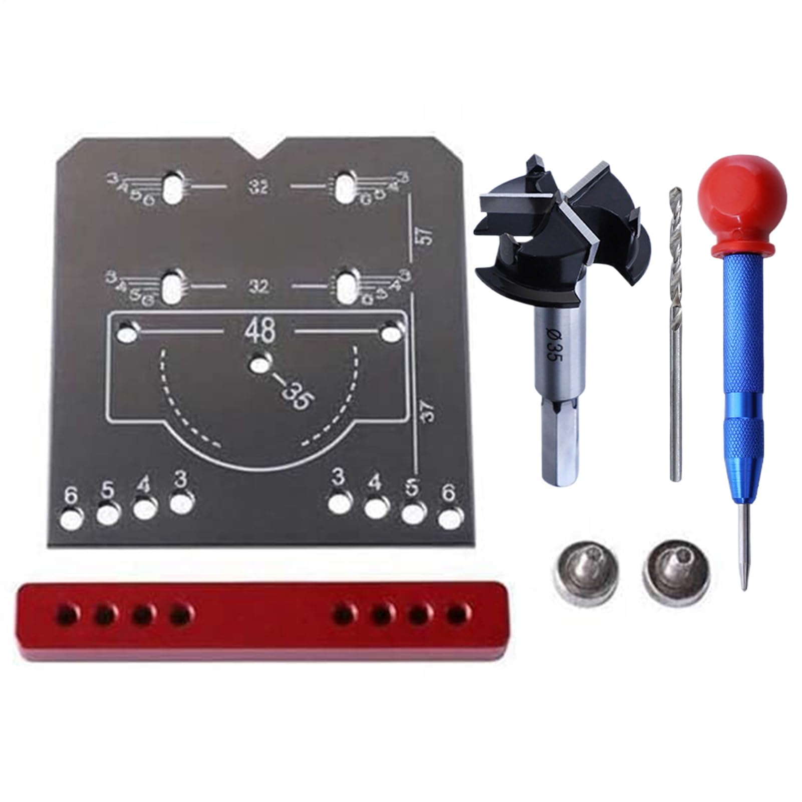 Gabarit de charnières de porte en aluminium pour perçage de meubles et placards de cuisine