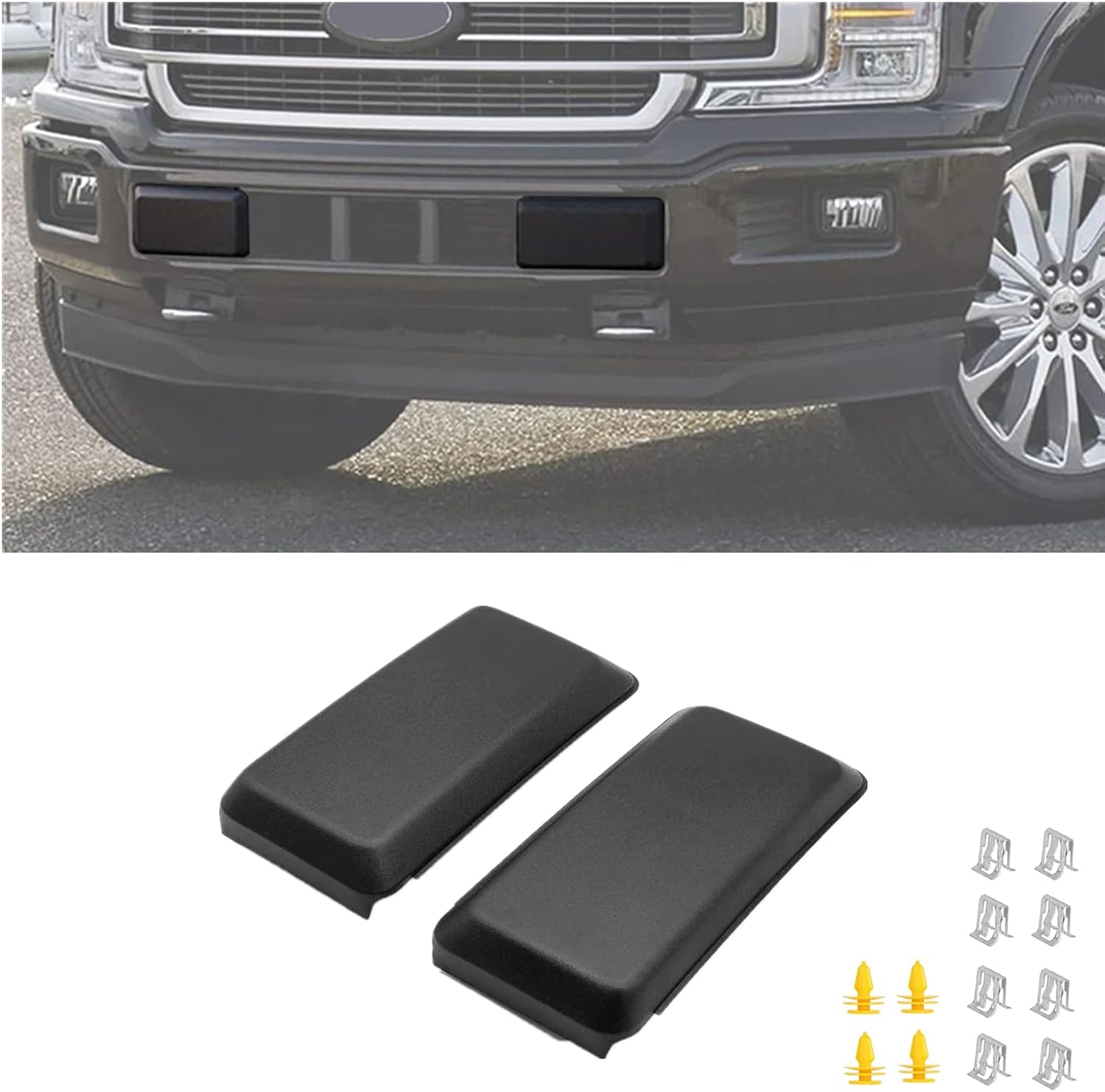 Bumper Guards Pads Insert Replacements Bumper Cover Caps Compatible with 2018 2019 2020 Ford F-150 Right and Left Bar Guards