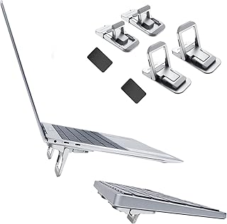 Nillkin Laptop Stand Computer Notebook Keyboard Laptop Stand - 2Pcs Portable Foldable Laptop Stand Mini Cooling, Anti-Slip Durable for Laptop, MacBook, Wireless Keyboard (Silver)