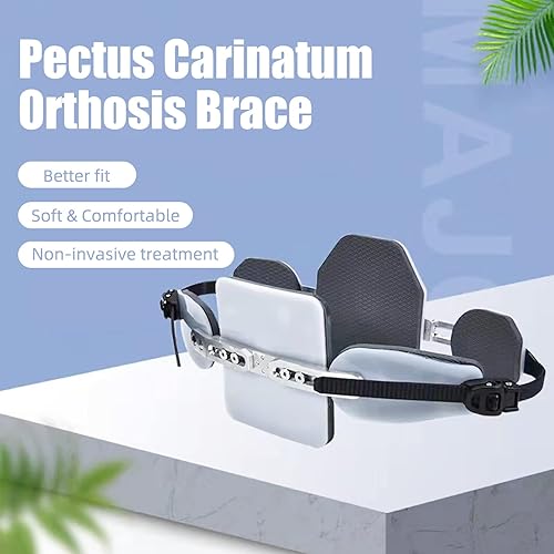 Vista 7 de Pectus Carinatum Ortesis Brace, soporte de pecho de paloma, soporte médico ajustable para costillas valgus (para adulto)