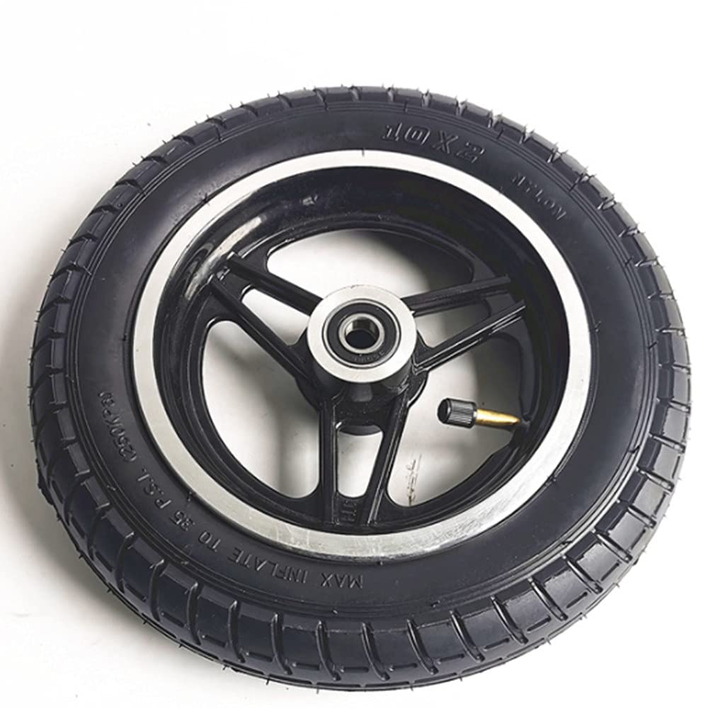 Neumático de Goma Antideslizante 10X2.0 Antidesgaste No Neumático de Rueda Sólida para Scooter Eléctrico de 10 Pulgadas 54-152, Paquete de 2