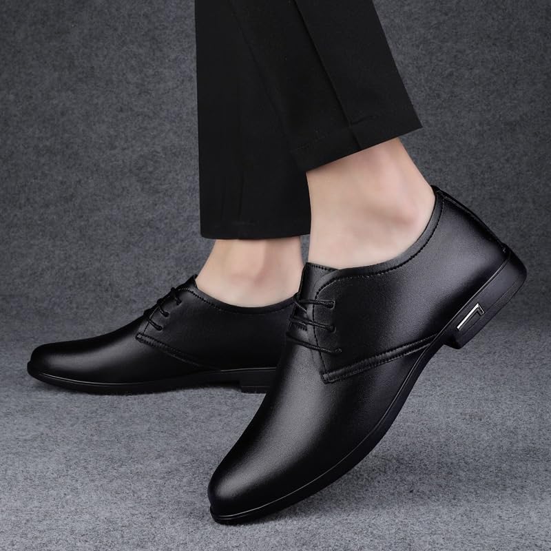 Men's Genuine Leather Slip-On Oxford Shoes Men Formal Business Pointed Toe Classic Formal Business Derby Shoes Non-Slip Softsole Walking Dress Shoes4