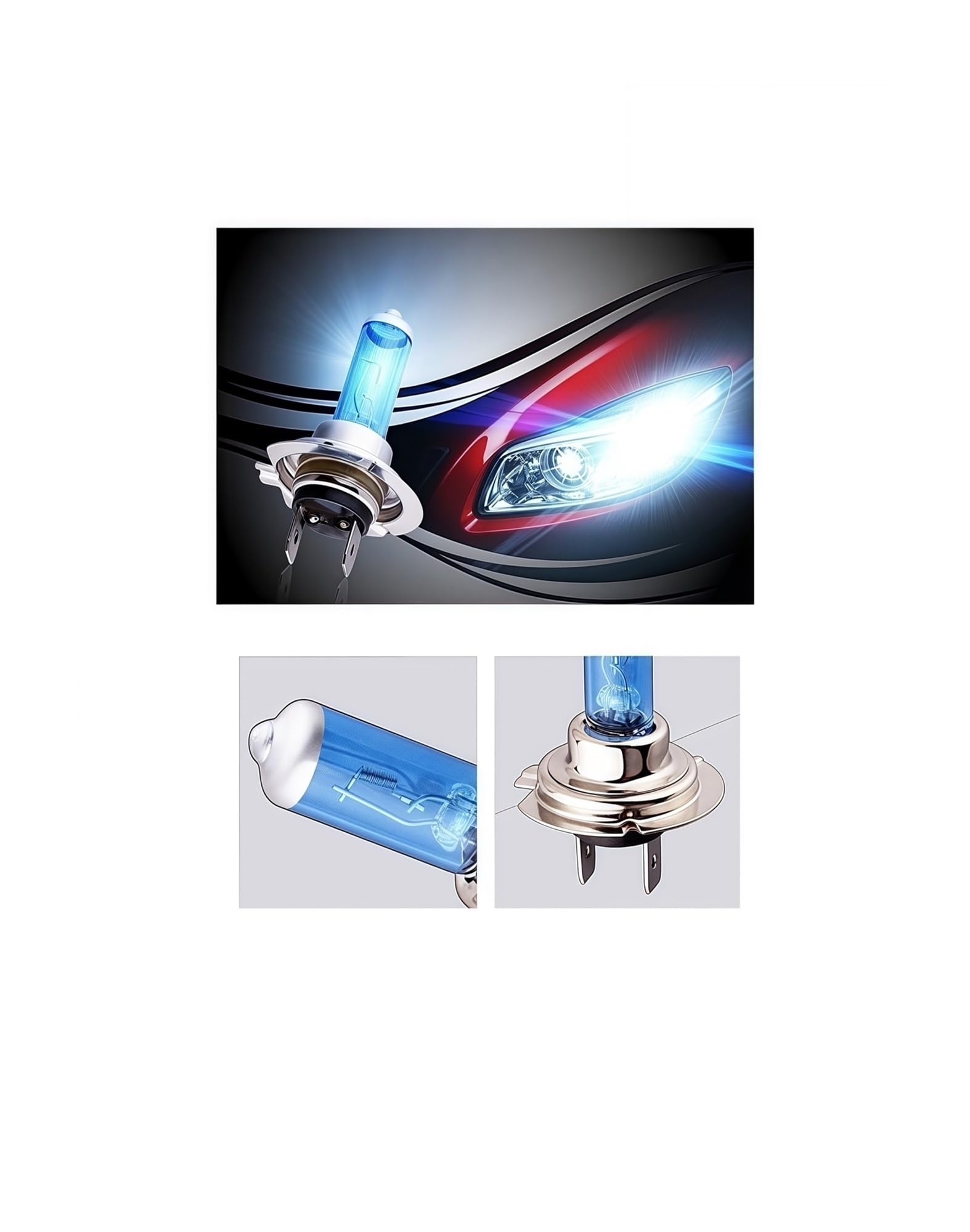 10 Uds 24V H7 100W 5000K Bombilla halógena Luces antiniebla súper Brillantes lámpara de Faro de Alta Potencia Fuente de Coche estacionamiento Blanco