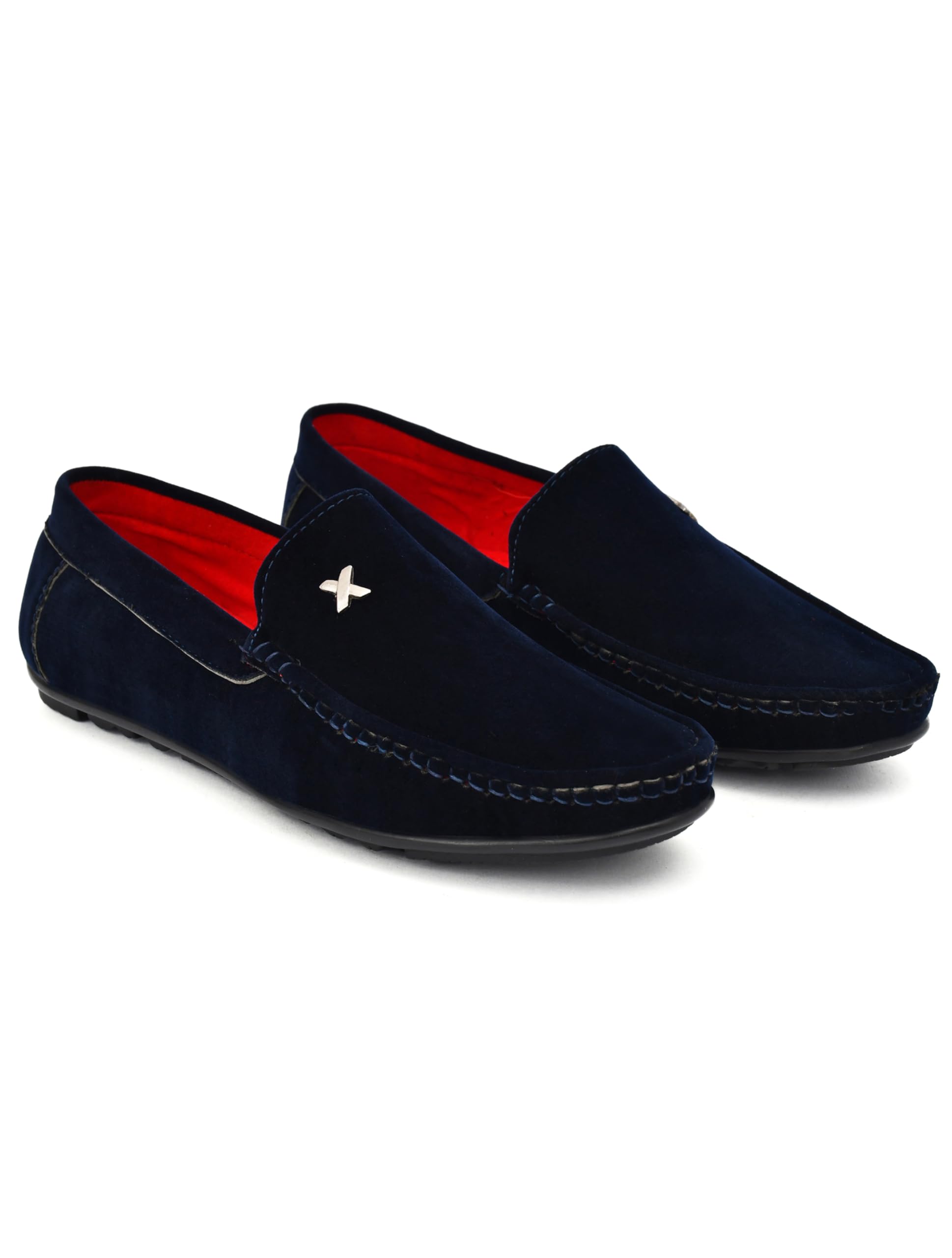 Men's Slip On Formal Suede Leather Loafer Shoes-image-49