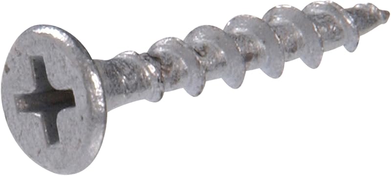 Hillman Deck Screws, #6 x 1in, 100 Pack, Galvanized Gray | Steel, Phillips drive with coarse threads for outdoor wood projects, Compatible with ACQ CA and CCA treated lumber