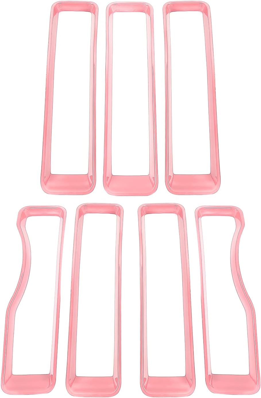 JeCar Front Grill Inserts & Headlight Trim Cover Exterior Accessories Compatible with Jeep Wrangler 2018-2023 JL & Unlimited, Pink