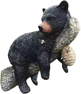 Bear Statue - Black Bear Welcome Statue Tree Hugger Figurine | Resin Sculpture Garden Peeker, Outdoor Tree Decor Yard Art Gift for Bear Lovers Zhonglin