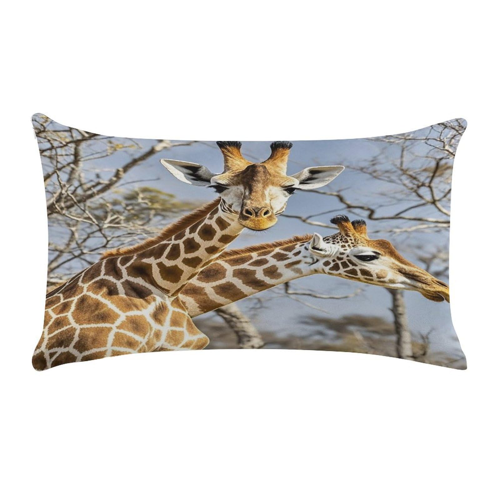 FekiLoot Super Soft Lumbar Throw Pillow Cover 12"x 20", Rectangle Luxury Plush Pillowcase Fade Resistant Pillow Protector Giraffe Pillow Case Pillow Shams for Sofa Bed Living Room