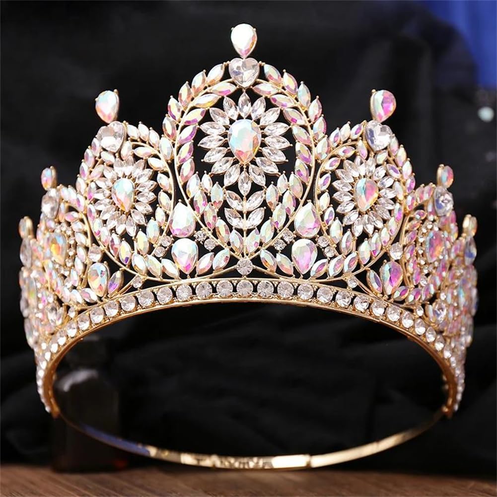 LNNSHX Hochzeit Krone Strass Große Tiara Party Show Haarschmuck Für Festzug Hohe Diadem Braut Kronen