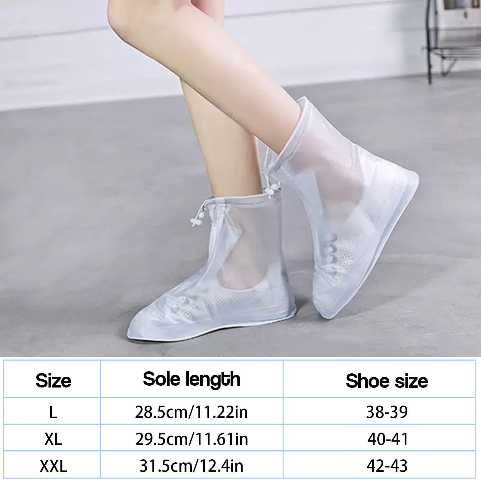 Surchaussures Lavable Couvre Chaussure Impermeable Surchaussures Impermeables Surchaussure Couvre Chaussures Avec Fermeture Eclair, Antidérapant Réutilisable pour Hommes Femmes