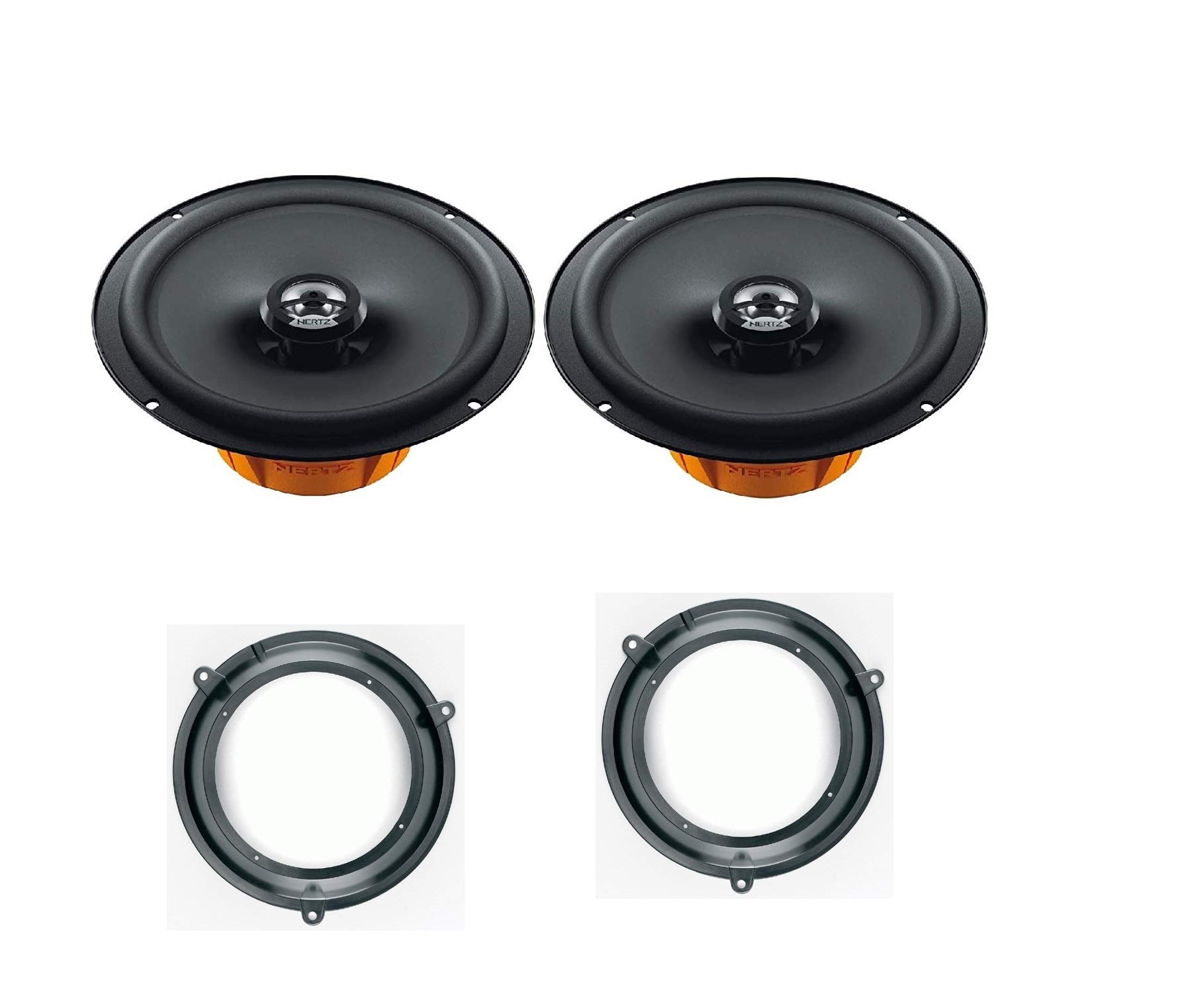 Hertz DCX 165.3 Coppia Di Altoparlanti Coassiali Da 165 mm a Due Vie con supporti compatibili con Fiat Panda 169 dal 2003 al 2012 Predisposizione Anteriore
