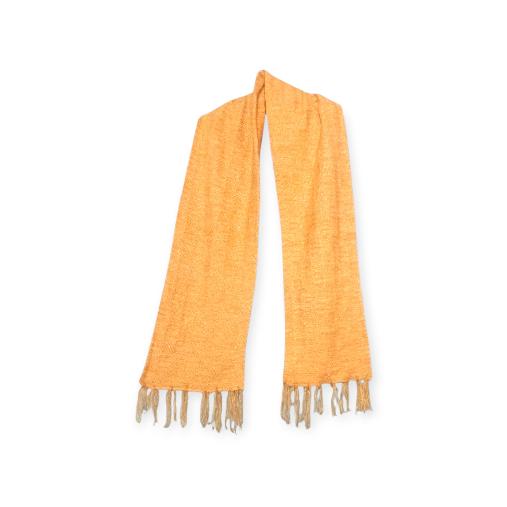 Elegant Unisex Muffler, Peach Cotton Blend, Classic Winter Scarf with Tassels, Casual Neck Warmer-picture-10