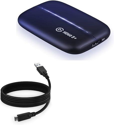 BoxWave Cable compatible con Elgato HD60 S+ - DirectSync - USB 3.0 A a USB 3.1 tipo C, cable USB C de carga y sincronización - 6 pies - Negro