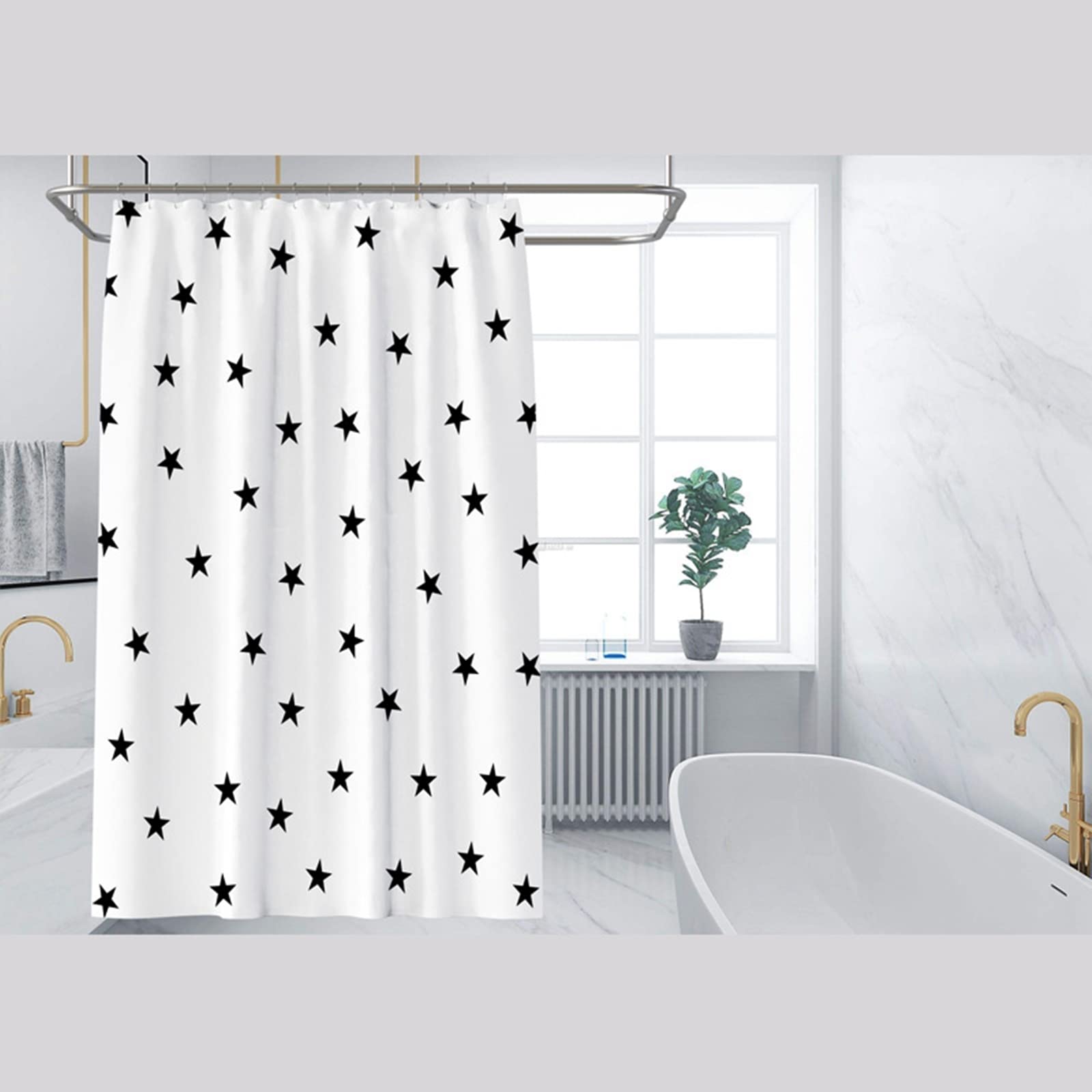 Duschvorhang 100x200cm Seestern Design - Wasserdichter Polyester Vorhang Mit 3D Muster