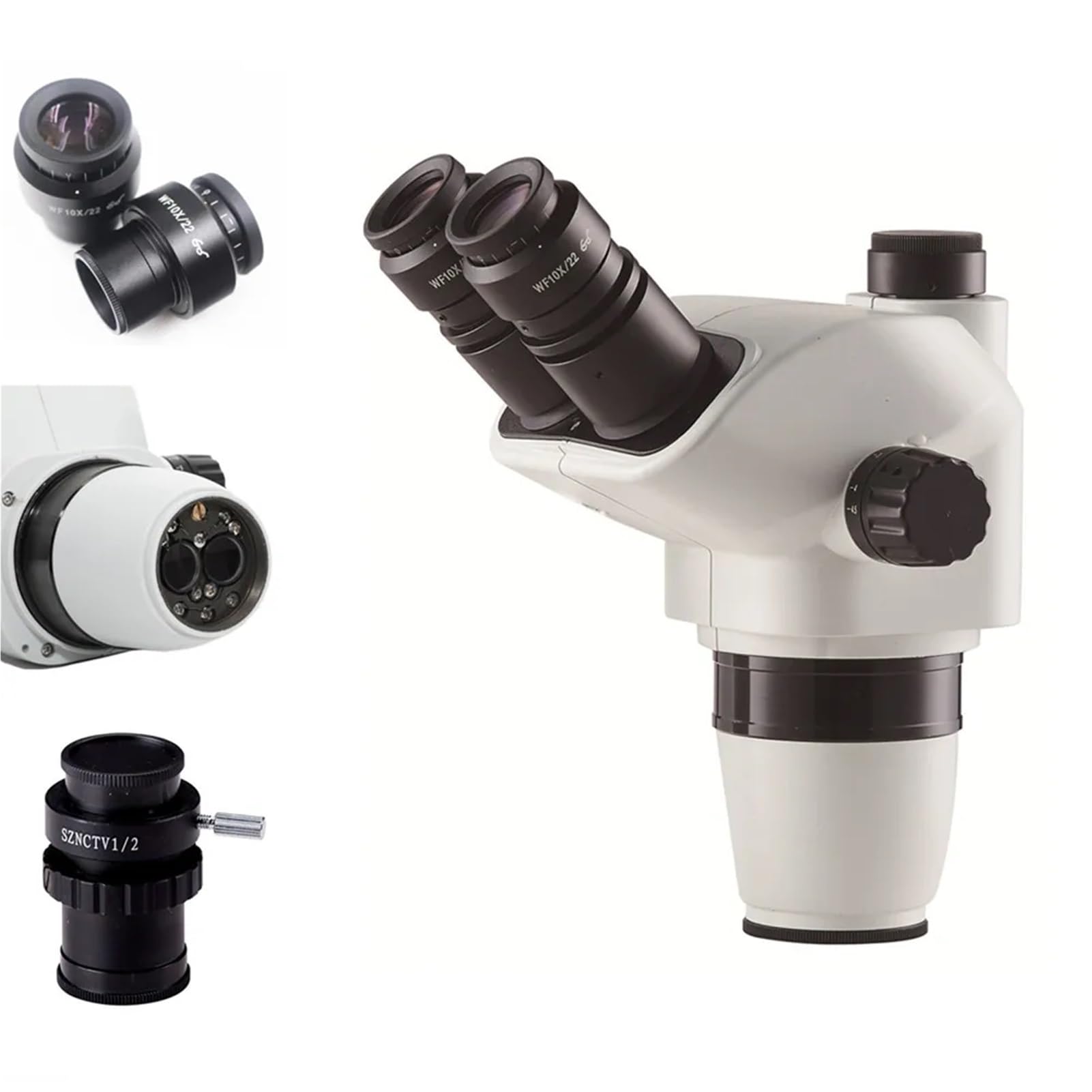 Testina Per Microscopio Trinoculare Con Zoom Simultaneo Da 7X A 45X Do Riparazione Di Telefoni. Dołącz Adapter Oculare 10X E 0,5X.