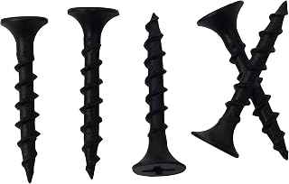 JEGONFRI 250 Pack #6 x 1" Black Drywall Screws, Rustproof Phosphate Coated, Coarse Thread Bugle Head Phillips Drive for Wood & Drywall