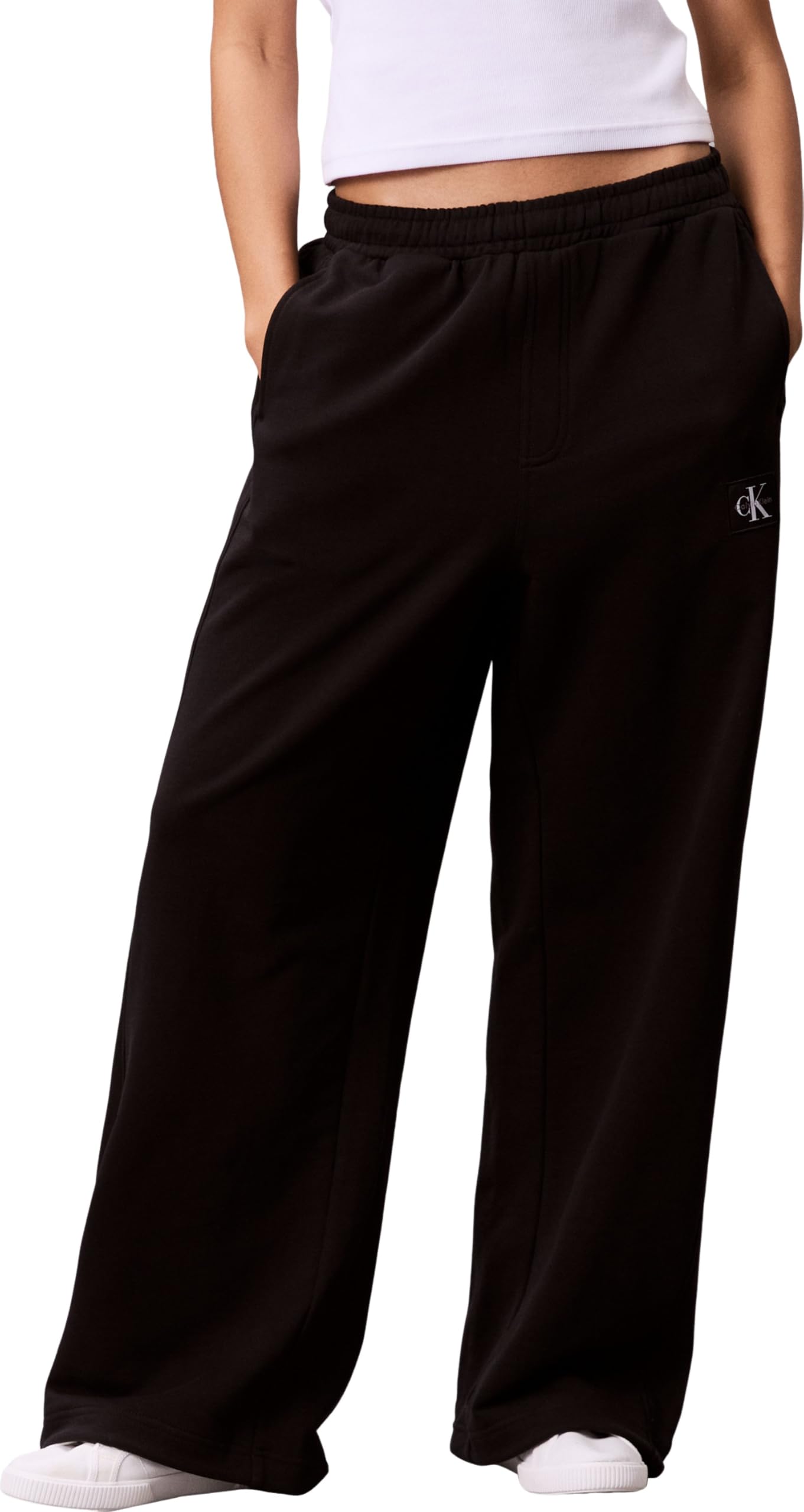 Calvin Klein Pantalón de chándal Mujer French Terry Badge Logo de algodón