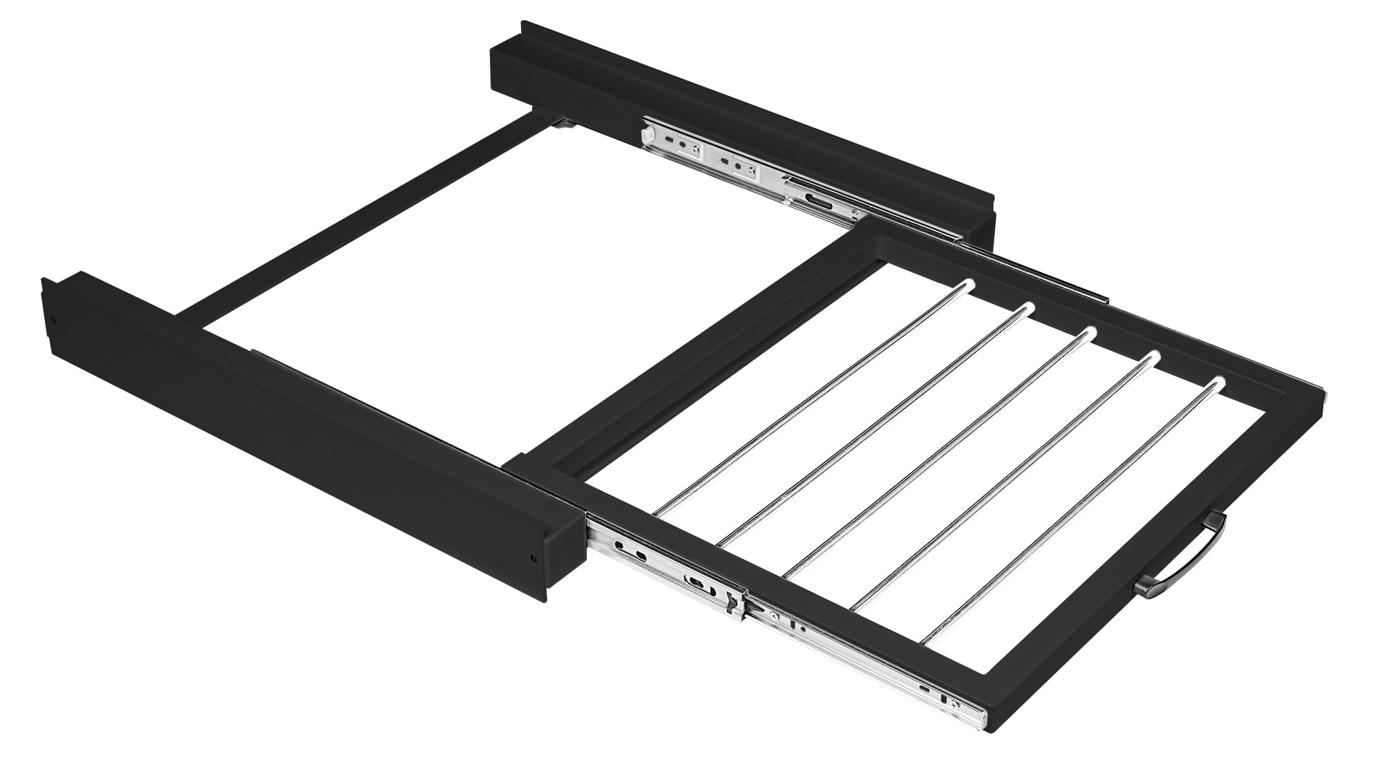 Vonia Kit de Soporte Secadora Sobre Lavadora - Kit de Superposicion con Perchero - Kit de apilamiento Lavadora Secadora Negro