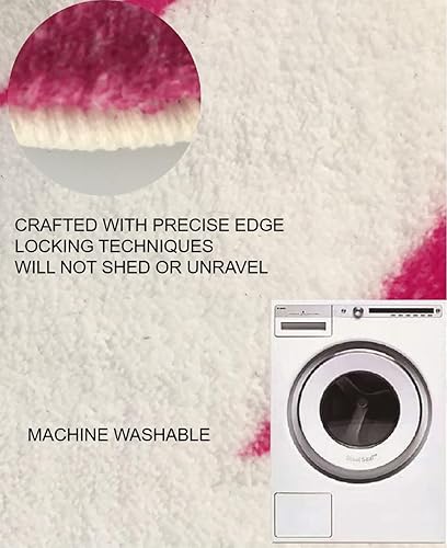 Miniatura 5 de Alfombra de baño rosa intensa, divertida y bonita para dormitorio, baño, dormitorio, microfibra suave, antideslizante, lavable a máquina, alfombras