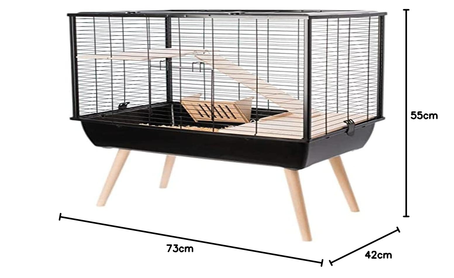 Zolux Cage Neo Muki - Rongador Grande (77,5 x 47,5 x 87,5 cm), Color Negro