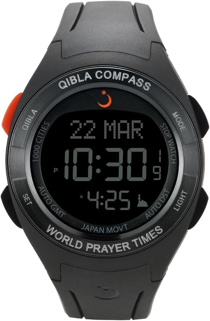 ALFAJR Sport Qibla Watch WQ-18 Black